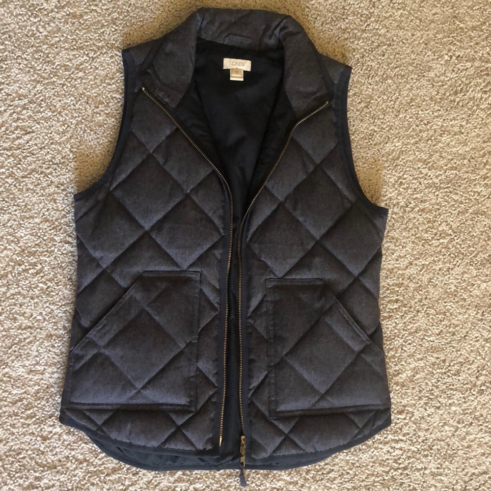 J Crew Gray Puffer Vest